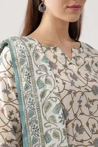 Floral vine pure cotton kurta set