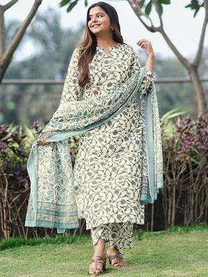 Floral vine pure cotton kurta set 3