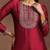 Maroon yoke design embellished kurta