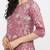 Woman pink floral printed keyhole neck kurta