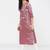 Woman pink floral printed keyhole neck kurta