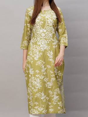 Floral embroidered thread work regular republic day republic day kurta 2