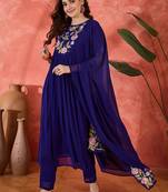 Floral yoke design straight a-line with trouser and dupatta