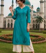 Embroidered straight kurta