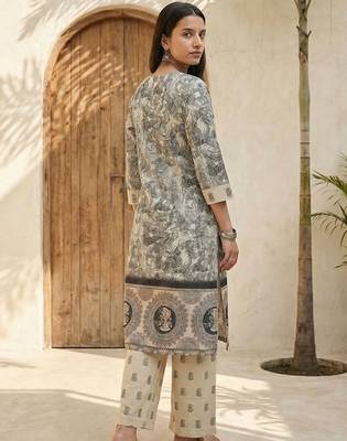 Floral printed regular top with trousers 3