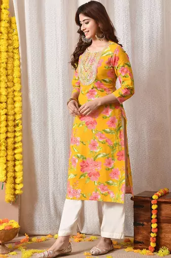 Floral printed floral kurta