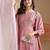 Embroidered v-neck kurta & trousers with dupatta