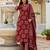Printed regular mirror work pure cotton kurta with palazzos & with dupatta
