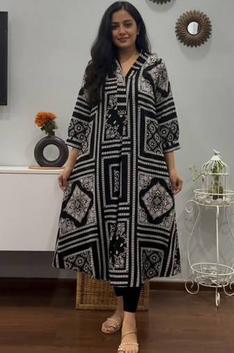 Ethnic motifs printed indie prints kurta