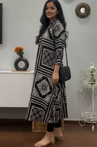 Ethnic motifs printed indie prints kurta