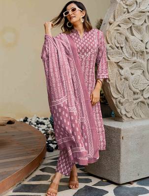 Ethnic motifs printed regular mirror work pure cotton kurta with trousers & with dupatta 3