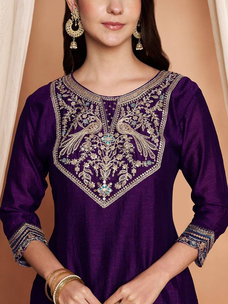Embroidered thread work grandeur & majestic artwork kurta