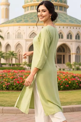 Floral embroidered chikankari kurta