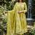 Beautiful jaipuri an anarkali neon mehandi green kurti set of mul cotton.
