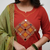 Beautiful jaipuri rust straight embroidered kurta set with pants and a dupatta.