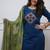 Beautiful jaipuri blue straight embroidered kurta set with pants and a dupatta.