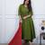 Beautiful jaipuri a green colored cotton anarkali kurta set
