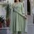 Beautiful jaipuri a green pure cotton kurta set with a floral yoke design and aari work detailing.