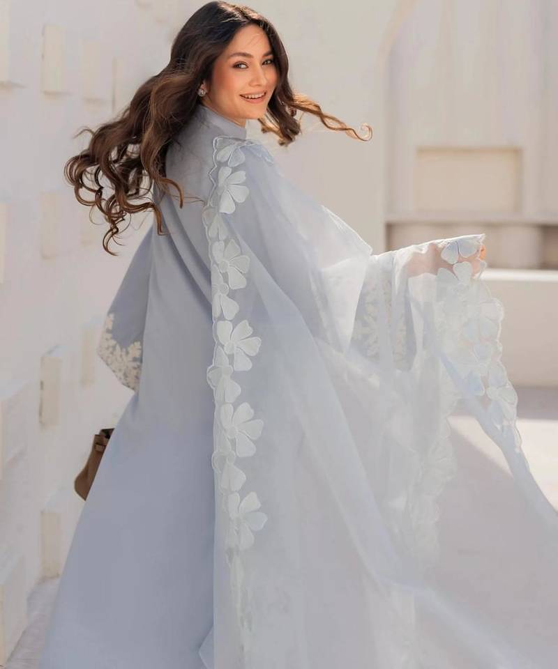 Aqua chanderi silk sequin long kurta set with embroidered organza dupatta