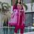 Pink chanderi silk sequin round neck kurta pant set with royal jacquard dupatta