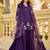 Purple chanderi silk sequin v-neck kurta set with embroidered organza dupatta