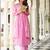 Beautiful jaipuri elegant embroidered anarkali pink kurta set with dupatta