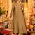 Gold shimmer chanderi silk sequin v-neck kurta set with embroidered organza dupatta