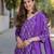 Beautiful jaipuri a purple floral-printed straight kurta set
