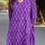 Beautiful jaipuri a purple floral-printed straight kurta set