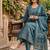 Beautiful jaipuri a teal-colored anarkali suit set
