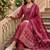 Beautiful jaipuri a rani pink colored anarkali suit set