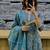Beautiful jaipuri a teal-colored anarkali suit set
