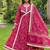Beautiful jaipuri a rani pink golden strip colored anarkali suit set