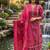 Beautiful jaipuri a rani pink  colored anarkali suit set