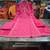 Beautiful jaipuri a rani pink  colored anarkali suit set