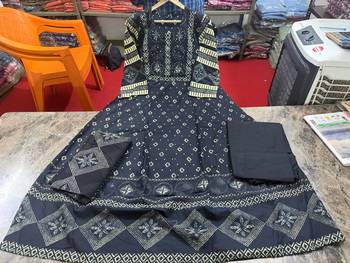 Beautiful jaipuri a black a-line kurta set 5