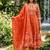 Beautiful jaipuri a orange a-line kurta set
