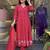 Beautiful jaipuri elegant red floral-printed cotton kurti anarkali suit set