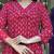Beautiful jaipuri elegant red floral-printed cotton kurti anarkali suit set