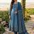 Beautiful jaipuri a teal green colored a-line  anarkali kurta set