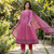 Beautiful jaipuri a pink colored a-line anarkali kurta set