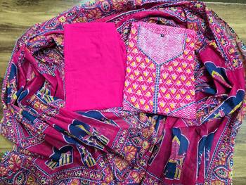 Beautiful jaipuri a pink colored a-line anarkali kurta set 5