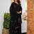 Beautiful jaipuri a black colored embroidered kurta set with a matching dupatta