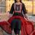 Beautiful jaipuri a three-piece ethnic classic black and maroon color a kurta set with dupatta