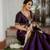 Purple soft silk blend banarasi jacuard work designer saree with blouse
