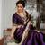 Purple soft silk blend banarasi jacuard work designer saree with blouse