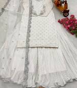 ethereal white georgette suit 