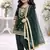 Green embroidered sequence work fendy silk kids kurta set