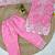 Pink embroidered sequence work fendy silk kids kurta set