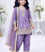 Designer party wear look kids top salwar & dupata